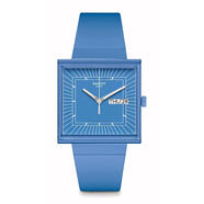 斯沃琪（Swatch）中性瑞士設(shè)計(jì)綠動(dòng)時(shí)尚防水石英腕表 Blue FREE