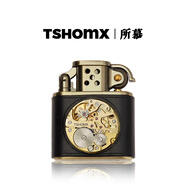 TSHOMX打火機機械復古砂輪實(shí)用驚喜定制實(shí)用小眾生日禮物送男友高顏值 B款黑色+森綠禮盒【可定制】含油