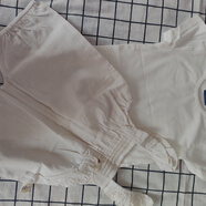 旺貝特女寶背帶夏款套裝兩件套 白色 73cm