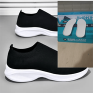 李寧絕影一腳蹬男鞋男款男鞋新款輕便透氣襪子休閑鞋懶人黑色運動(dòng)鞋秋冬 騰裕黑白091+鞋墊+鞋盒 41