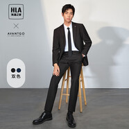 HLA海瀾之家西服套裝男春秋輕商務(wù)經(jīng)典系列西裝套裝男HTXAW3Y001A
