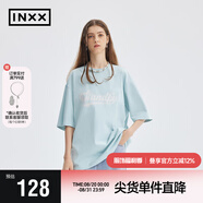 英克斯（inxx）夏季新品百搭基礎(chǔ)款T恤時尚潮流短袖男女同款XME2010778 淺藍(lán) L