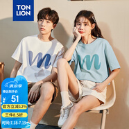 唐獅（TonLion）2025情侶短袖T恤半袖體恤寬松上衣 男款/本白 S