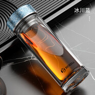 BEMEGA生日禮物送男朋友男生爸爸媽媽長(cháng)輩父親老師養生實(shí)用的伴手禮定制 冰川藍【純鈦玻璃杯】