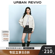 UR2025春季新款女裝設(shè)計(jì)感木耳邊拼接拉鏈外套UYU150008 米白 （偏寬松) S