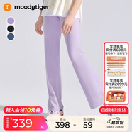 moodytiger女童微喇褲涼感防曬夏款兒童運(yùn)動褲休閑高彈長褲透氣速干修身褲子