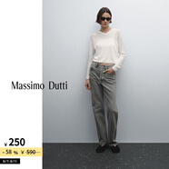Massimo Dutti春季新品2025女裝修身顯瘦棉混紡高腰直筒牛仔褲05039739 深灰色 灰色 42 (175/78A)