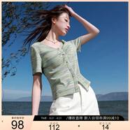 三彩大碼女裝2025夏季新款暈染V領(lǐng)短袖T恤小衫套頭華夫格顯瘦胖MM