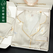 達芬奇密碼睡衣女長(cháng)袖冰絲可外穿家居服套裝禮盒送媽媽生日禮物實(shí)用2025新款 綻放花蕊 L 【推薦100斤-120斤】