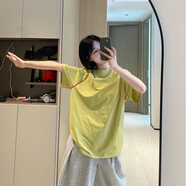 杜小閑芥末綠冰絲短袖t恤男夏季薄款冰皮涼感速干衣服戶外運動半袖體恤 芥末綠 XL [推薦120-140斤]