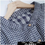 艾莫克日系棉雙層紗立領(lǐng)開(kāi)衫長(cháng)裙2025春 小格子 M