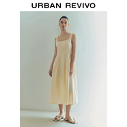 UR2025夏季新款女時(shí)尚休閑氣質(zhì)百搭方領(lǐng)吊帶連衣裙UWM750054