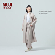無印良品（MUJI）IDEE 女式 漢麻混 平紋寬版襯衫連衣裙 女裝裙子25年夏季GA33CC5S 淺米色 均碼 （165/88A）
