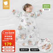 貝肽斯睡袋嬰兒夏天空調(diào)房寶寶睡袋新生兒童一體防踢被幼兒防驚跳連體衣 【夏天】（前6后4 20-26℃）熊熊 XL碼 建議身高90-110cm