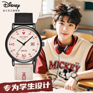 迪士尼（Disney）手表男初高中學(xué)生個(gè)性復古帆布帶石英表青少年防水手表MK-12149B1