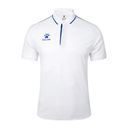 JS&KEKELME卡爾美足球訓練運動(dòng)Polo衫短袖男士休閑寬松上衣夏季透氣T恤 白_彩藍 M _170