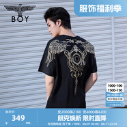 BOY LONDON【暗黑羅盤】夏情侶款短袖權(quán)杖印花炸街潮牌T恤N01906 N0103902 XS