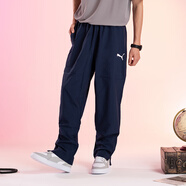 彪馬（PUMA）運動(dòng)褲男 夏季新款健身跑步寬松束腳衛褲透氣長(cháng)褲子休閑褲男褲 657327-06/粗呢藍-腳口拉鏈 L 180/78A 推薦體重140-160斤