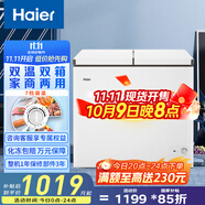 海爾（Haier）179/213/215/216升雙溫雙箱商用家用冰柜 冷藏柜冷凍柜小冰柜家用商用小型冰箱大容量冷柜以舊換新 蝶型門FCD-216LHSD 216L