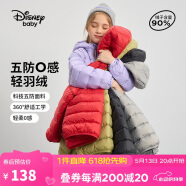 迪士尼（DISNEY）女童輕薄羽絨服耐臟油污90白鴨絨兒中大童衣服24冬DB431KE05紫130