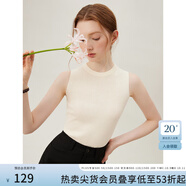 范思藍(lán)恩無袖疊穿針織背心女春裝2024新款內(nèi)搭打底衫24FS11036 白色 L