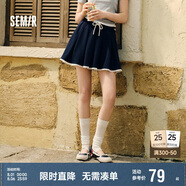 森馬（Semir）半身裙女蕾絲花邊百褶裙溫柔俏皮2025夏季松緊腰短裙107425120005