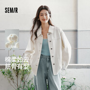 森馬（Semir）牛仔外套女中長款落肩寬松夾克2025春秋棉質(zhì)通勤109125108014