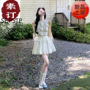 夏典素訂女王（SE.PSTP）法式溫柔白色無袖連衣裙子女夏季2025新小個(gè)子巨好的短裙套裝 【氣質(zhì)一整套o(hù)otd穿搭/套裝女春2 S