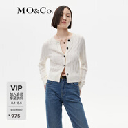 MO&Co.冬扭繩短款針織衫開(kāi)衫MBC4CAR031 米白色 XS 155