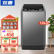 雙鹿全自動洗衣機 家用大容量波輪洗脫一體機 宿舍租房用 節(jié)能風干藍光潔凈 12公斤 塑料蓋+風干+藍光洗護（推4-7人使用）