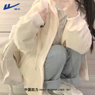 回力加絨衛衣女2025年最新款秋冬加厚時(shí)尚高級感外套連帽開(kāi)衫女士上衣