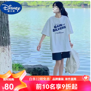 迪士尼（Disney）純棉短袖t恤女大童夏季2025新款初中高中學(xué)生寬松洋氣半袖上衣15 白色【夏季短-袖t恤女/白t/個(gè)性/ 165 S