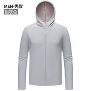 戰(zhàn)狼（ZHAN LANG）戰(zhàn)狼防曬衣情侶夏季新款冰絲防曬服薄款透氣戶外連帽可拆外套 男銀灰色常規(guī)款不可拆卸 2XL
