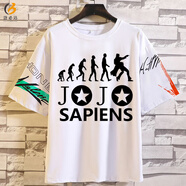 洛必達jojo的奇妙冒險聯(lián)名短袖t恤男動(dòng)漫周邊衣服青少年日系寬松分袖 圖案：01號 4XL 180-200斤