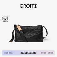 個(gè)樂黑石包經(jīng)典大容量植鞣綿羊皮單肩斜挎通勤軟包男女款七夕禮物 黑石M（黑標(biāo)）