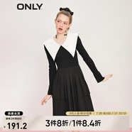 ONLY時尚潮流海軍風尖領收腰短款連衣裙女|123107032 H1Z 黑色BLACK XS (155) 76A