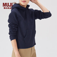 無印良品 MUJI 女式 針織抓絨 連帽衫 W8AB131 海軍藍(lán) M