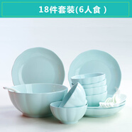 萬享碗碟套裝陶瓷家用碗盤面碗湯碗深盤碗筷餐具釉下彩青瓷南瓜18頭