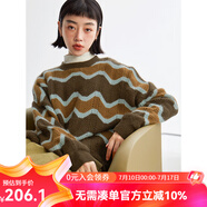 雲(yún)上生活【波浪毛衣】拼色軟糯圓領(lǐng)針織衫冬時(shí)尚毛感上衣女A7775X 波浪條紋 S