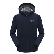 亞特（AIR TEX）男女連帽軟殼衣登山服防風(fēng)夾克蓄熱保暖抓絨外套戶(hù)外沖鋒衣 藏藍_【男女同款】SD L