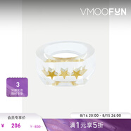 E.M.【七夕禮物】女樹(shù)脂金色金屬戒指 透明L