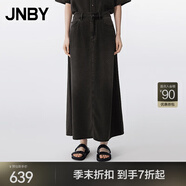 JNBY/江南布衣25夏新品半身裙牛仔A型簡約通勤休閑5P4D14410 998/牛仔深灰 L
