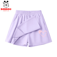 巴布豆女童裙褲2025夏季新款兒童涼感速干運(yùn)動(dòng)服中大童網(wǎng)球甜美風(fēng)童裝 紫 愛小麗硅膠印XS_Q1 140