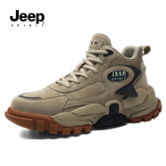 JEEP SPIRIT吉普鞋子男鞋2025新款春夏季透氣休閑老爹鞋男士網(wǎng)面運動板鞋男 沙色加絨 P149910067-1 39