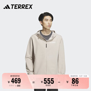 adidas舒適加絨戶外運(yùn)動(dòng)連帽軟殼衣男裝秋冬阿迪達(dá)斯官方TERREX   淺卡其/淺灰   4XL