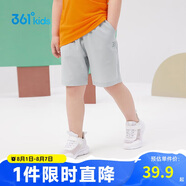 361°兒童短褲夏季男女童3-12歲透氣運動褲梭織五分褲 灰 110
