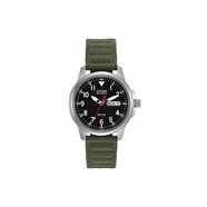 西鐵城（CITIZEN）光動(dòng)能系列 100米防水 光能石英機芯 帆布表帶 日韓表 男表 黑色 軍綠色