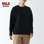 無印良品（MUJI）女式 美利奴羊毛中針距圓領(lǐng)毛衣長袖多彩針織衫女款秋季 BAH11A2A 黑色 M (160/84A)