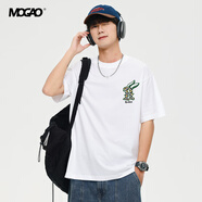 摩高男裝MOGAO夏季純棉基礎款百搭圓領(lǐng)短袖T恤上衣打底衫A2 本白17 M
