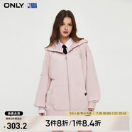 ONLYNBA聯(lián)名款休閑連帽開衫寬松衛(wèi)衣女|12419R006 C19 季淺粉色 M (165) 84A